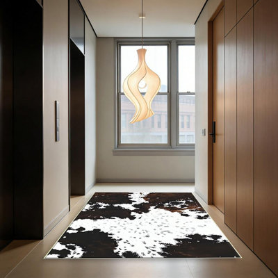 Tapis abstrait, doux et léger, adapté à toutes les saisons, facile à entretenir et facile à nettoyer, tapis de tapis lavable à la machine, salon, chambre à coucher, salle à manger, couloir, balcon, décoration de chambre, décoration intérieure, décoration extérieure