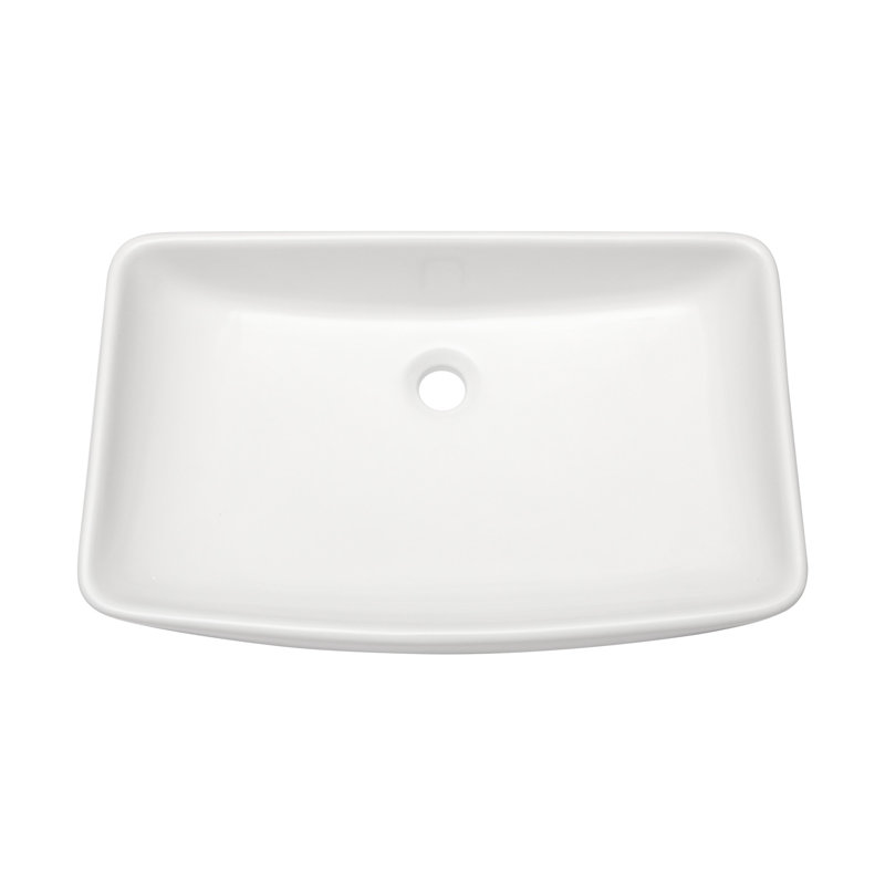 24"L x 15"W White Ceramic Rectangular Vessel Bathroom Drop-in Vanity Sink