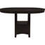 Table de salle à manger à hauteur de comptoir avec table ronde extensible, bois, sièges noirs, rangement fermé pour base Essentials Wood 5, table de rallonge de 18 po, tabourets de dossier,