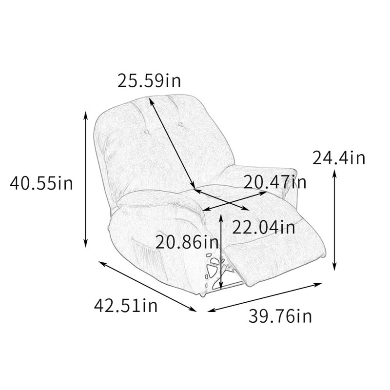Fauteuil inclinable ergonomique manuel Liggett, Gris foncé