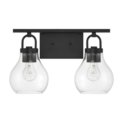 Éclairage pour meuble-lavabo noir mat 2 lumières Raylan