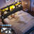 Full Platform Bed Frame with LED Bookcase Headboard & Storage Drawers-1230712596-1230712599