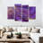 Dynamic Abstract Purple Abstract On Canvas 4 Pieces Set-92763822