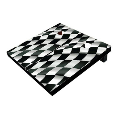 Planche à cornhole drapeau à damier