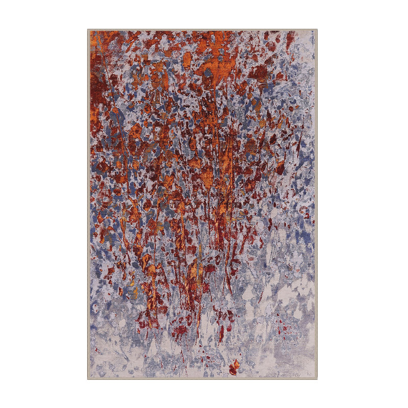 Tapis 100% Mid-Century moderne lavable à la machine 1540, Rectangle 5 pi x 8 pi