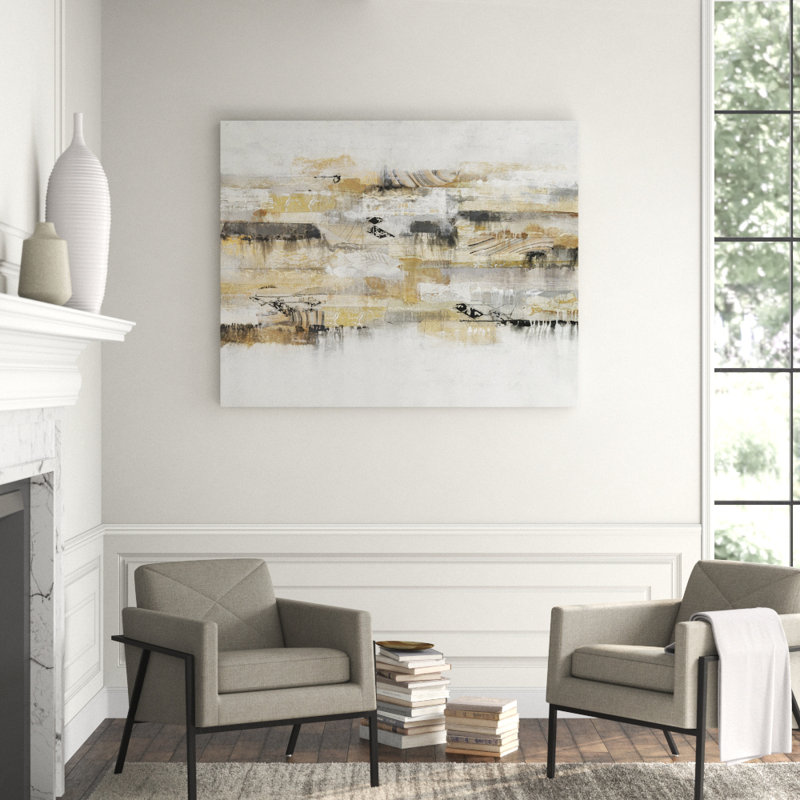 Golden Filagree Print by Jennifer Hollack Raboin, Stretched Canvas, 40" H x 50" W x 2" D