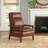 Branstetter 28.5" Wide Mid-Century Modern Faux Leather Recliner with Solid Wood Frame (Set of 2)-94559858