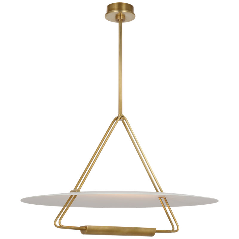 Teline 1 - Light LED Chandelier, Antique-Burnished Brass/Matte White