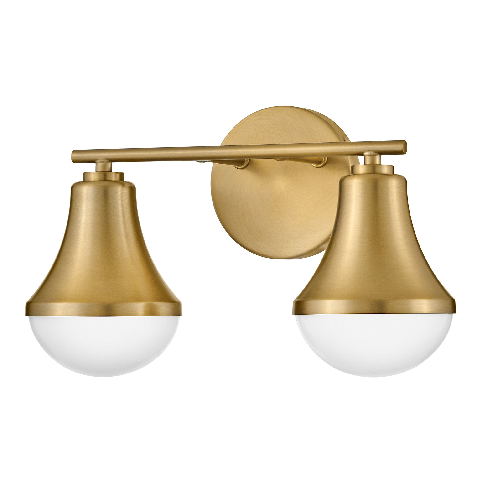Capulet 2 Light Frosted Dimmable Vanity Light, Lacquered Brass
