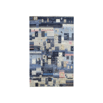 5'10" x 9'2" New Hand Knotted Grey Wool Rectangle Oriental Rug - MOA10267568