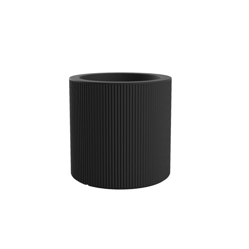 Gatsby Resin Pot Planter, Black, 15.75" H x 15.75" W x 15.75" D