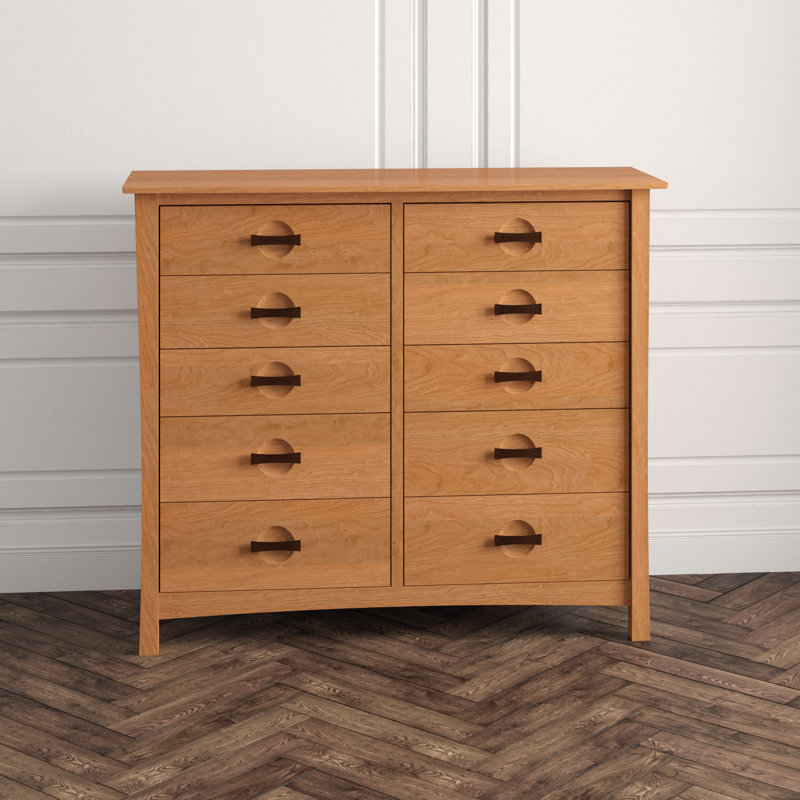 Berkeley 10 - Drawer Solid Wood Dresser, Natural Cherry