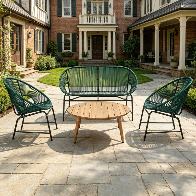 Ensemble de mobilier d'extérieur 4 pièces 4 pièces, Sarcelle