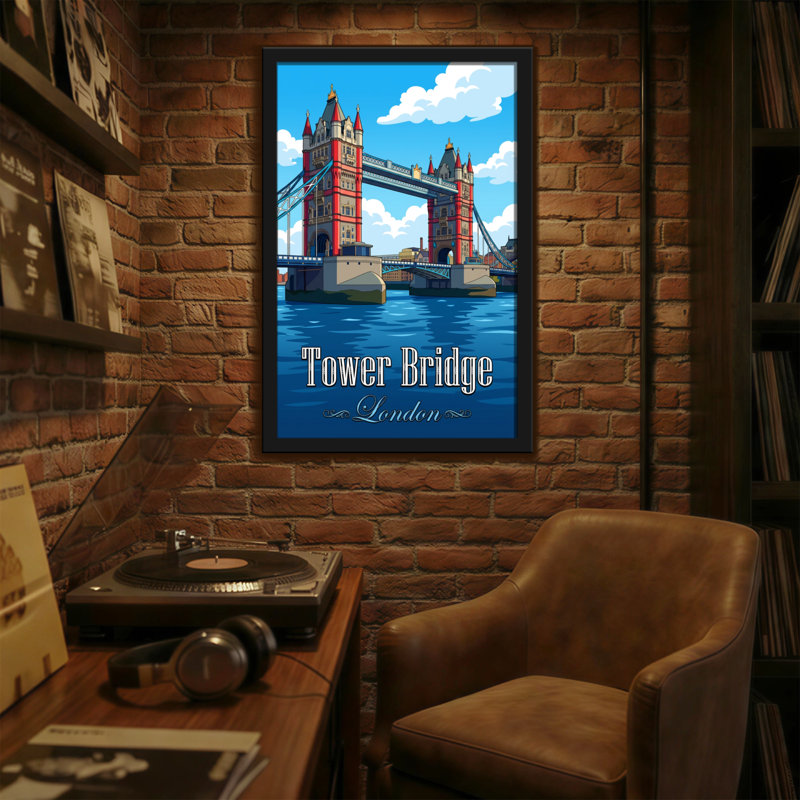Scénique et paysages urbains Tower Bridge London Sky Water Clouds Tower Red Blue, H 36 po x l 24 po