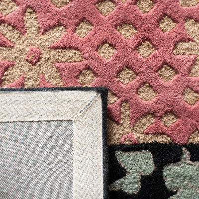 Tapis rouille / or en laine touffeté à la main Charbonneau
