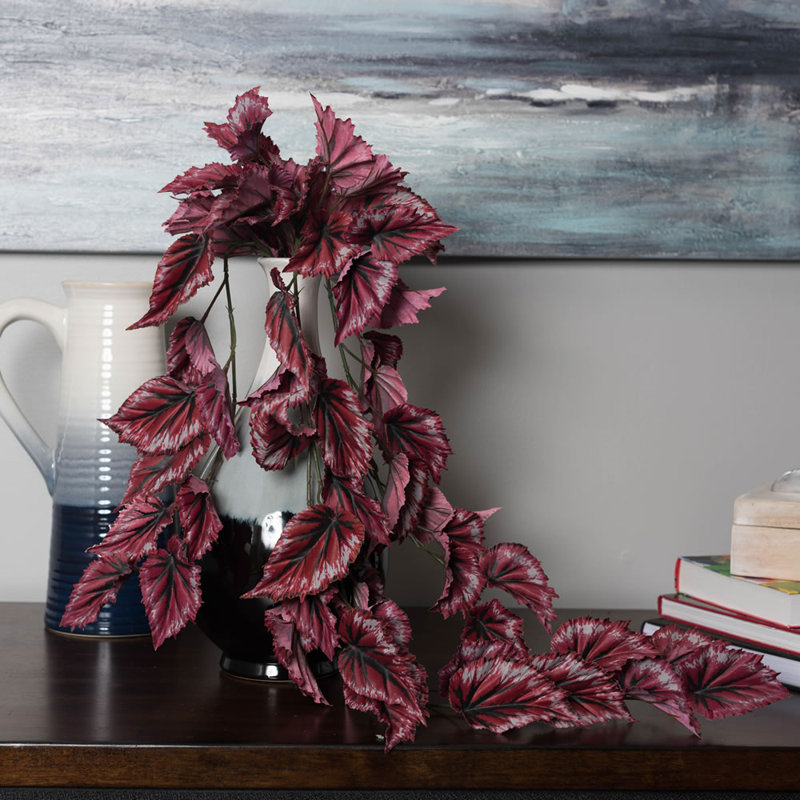 38" Red Artificial Begonia Hanging Bush with 6 Branches