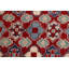 Tapis rouge / beige / bleu en laine noué à la main à motif géométrique 2 pi 8 po x 4 pi