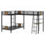 Lit superposé en L avec lit mezzanine avec bureau et tablette