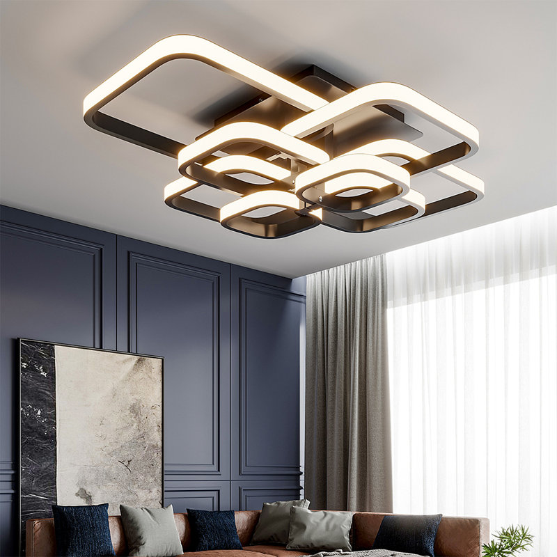 LED Semi Flush Mount, Black