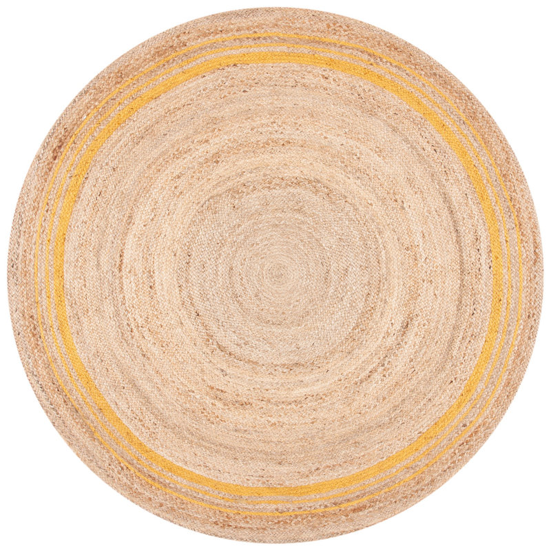 Grillo Natural Fiber Hand Woven Jute Rug, Round 4'