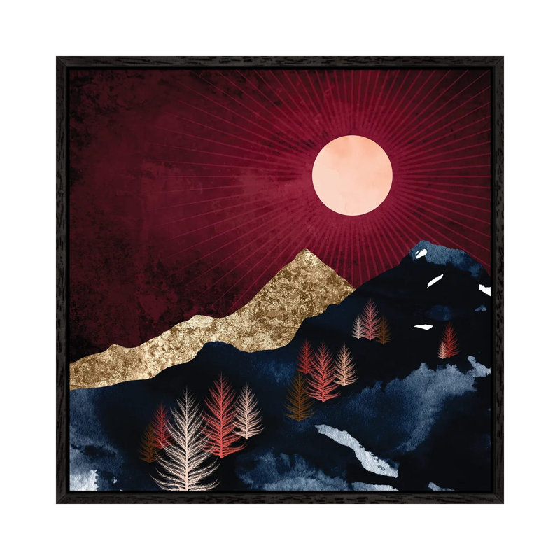 Autumn Night - Print on Canvas, 66.04 cm H x 66.04 cm W, Black Framed