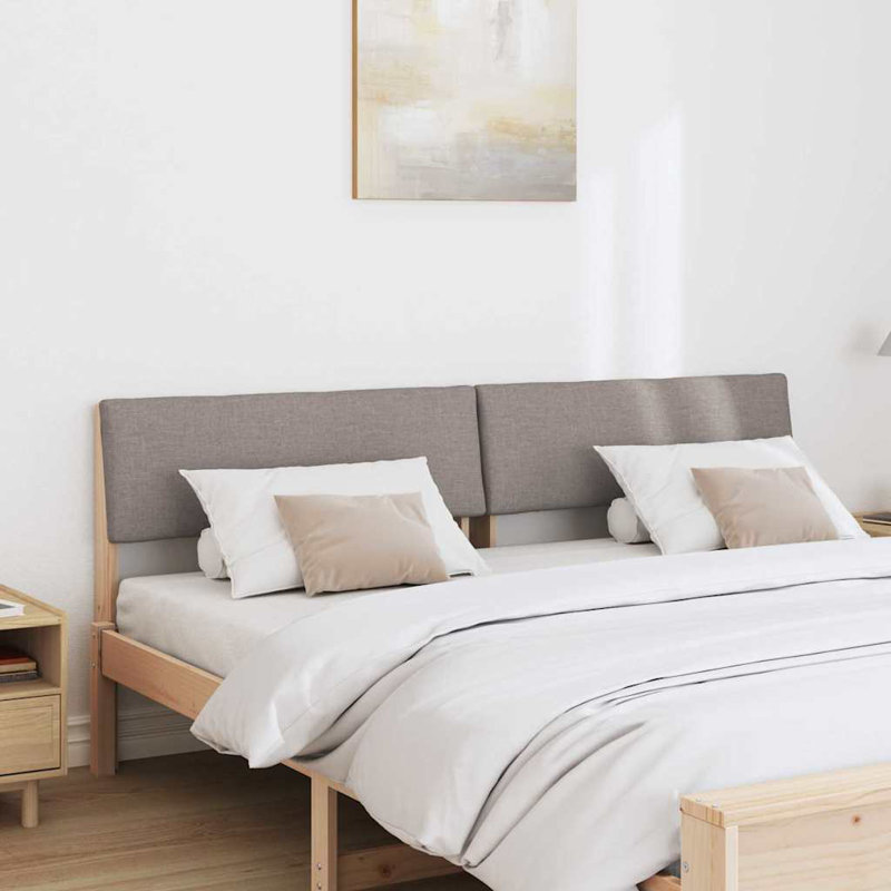 Solid Wood Headboard, Taupe, Brown, DE Size - 180 x 220 cm