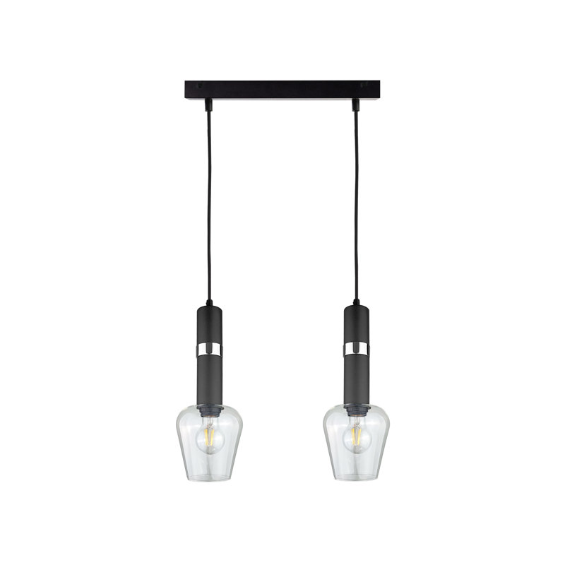 Damia 2 - Light Kitchen Island Pendant, Black/Silver