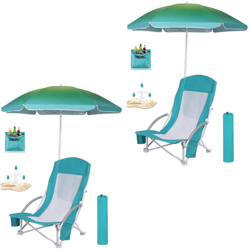 Starri Folding Beach Chair, Blue