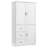 Tall And Wide Storage Cabinet With Doors For Bathroom/Office, Three Drawers