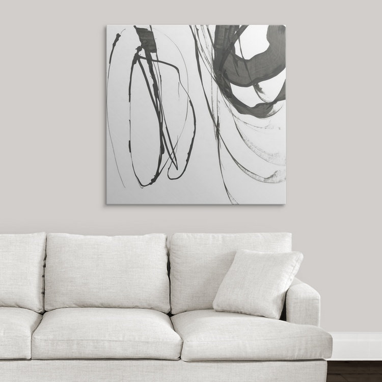 «Black Streaks I», reproduction d'art Funkley, H 35 po x l 35 po x P 1,5 po, Toile