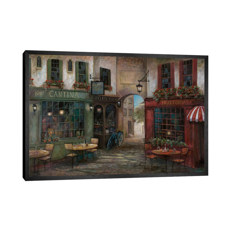 Courtyard Ambiance by Ruane Manning - Gallery-Wrapped Canvas Giclée on Canvas, Black Floater Framed, 101.6 cm H x 66.04 cm W