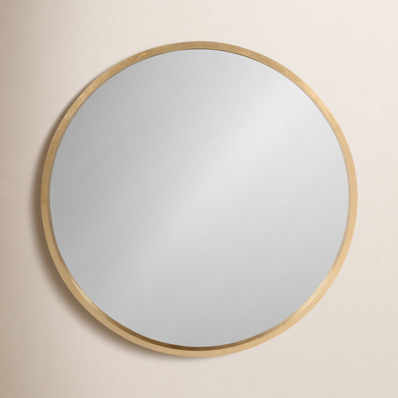 Arranjeet Modern Round Wall Mirror, Gold, 31.5" x 31.5"