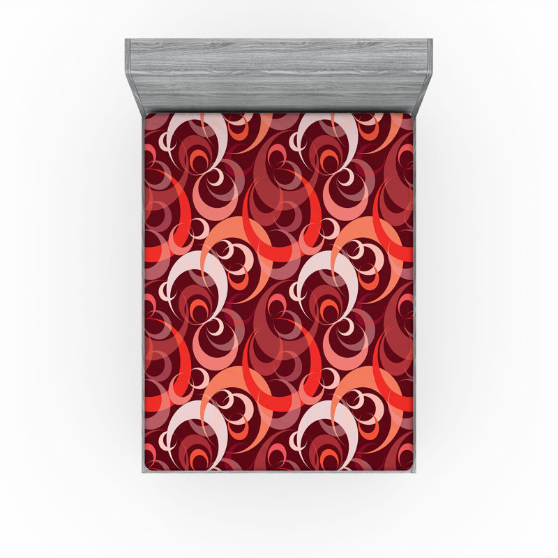 Drap-housse Ambesonne, Mauve pâle, rubis pâle, rubis / abstrait, Drap-housse grand