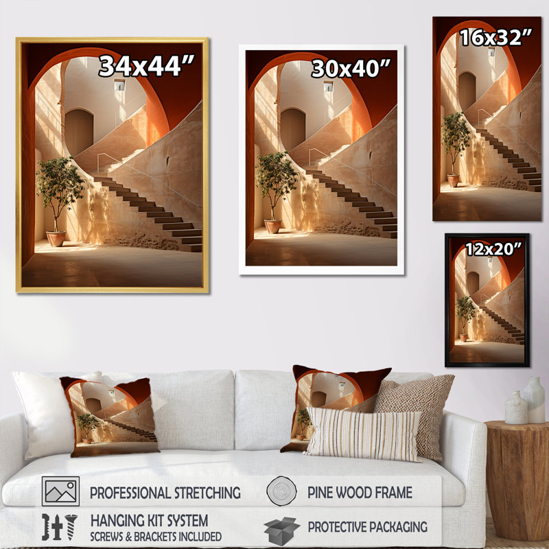 Reproduction d'art sur toile, "Mimalisme", H 44 po x l 34 po x P 1,5 po, Cadre doré simple