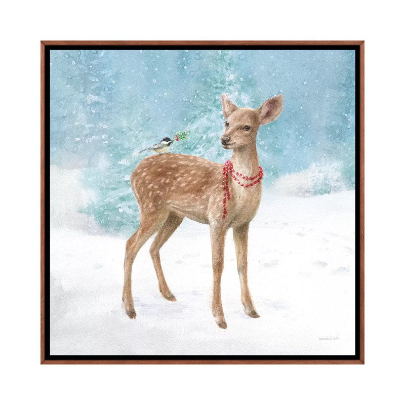 «Woodland Celebration VI» par Danhui Nai - reproduction d'art, H 26 po x l 26 po x P 1,5 po, Toile classique avec cadre brun