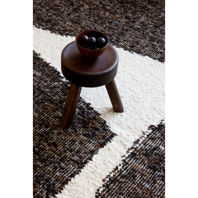 Craft Abstract Area Rug in Chocolate Cream, Rectangle 4'7" x 6'6"