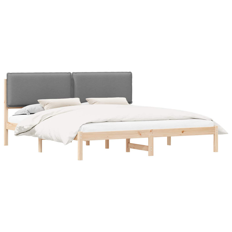Solid Wood Bed, Light Grey, Super King (6')