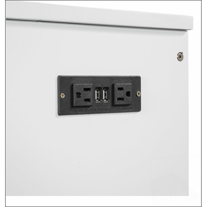 Grand lit escamotable mural avec tiroir et un ensemble de prises et de ports USB, structure à poulie