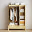 Armoire penderie 68,5 "avec tiroir verrouillable, garde-robe à 3 portes avec tringle et tablettes pour chambre à coucher, style Shaker-933844315