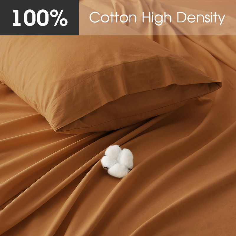 400 Thread Solid color Count 100% Cotton Extra Deep Pocket Sheet Set, Queen Sheet Set with 4 additional pieces, Brown