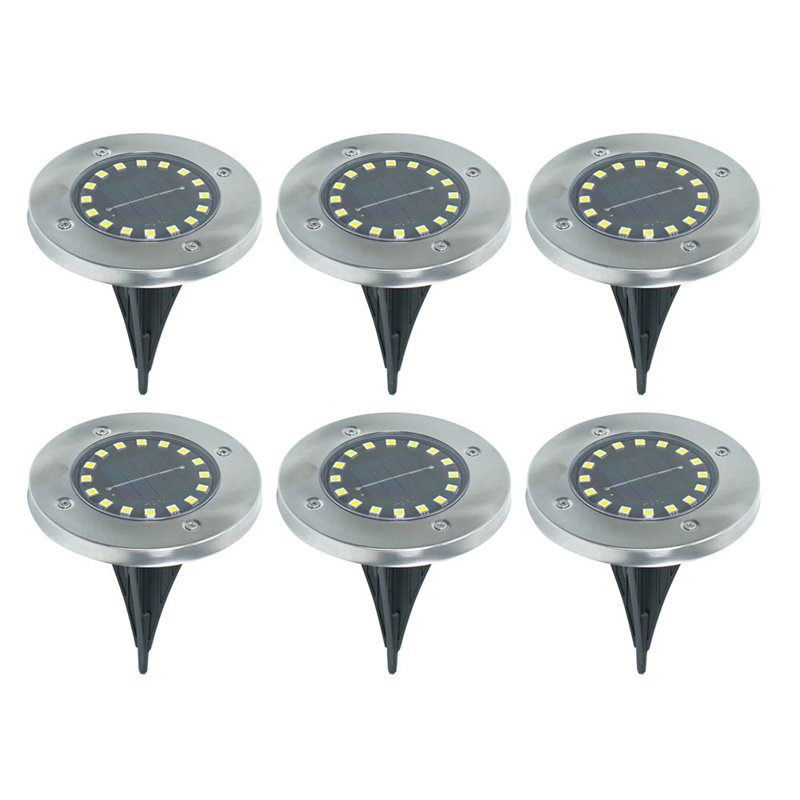 Tasmin Silver Solar Powered Integrated LED Well Light Kit
