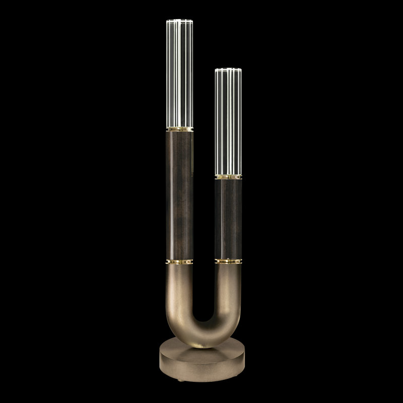 Antonia LED Table Lamp, Ombre Bronze/Brass/Charcoal