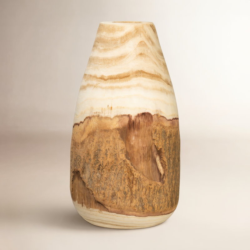 Kelly Wood Table Vase, 12.5"