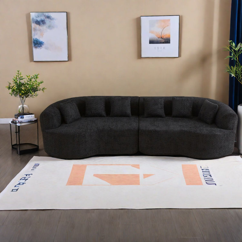 Compression Cloud Sectionals, Chenille 111.5 Inch Modern Home Sofa