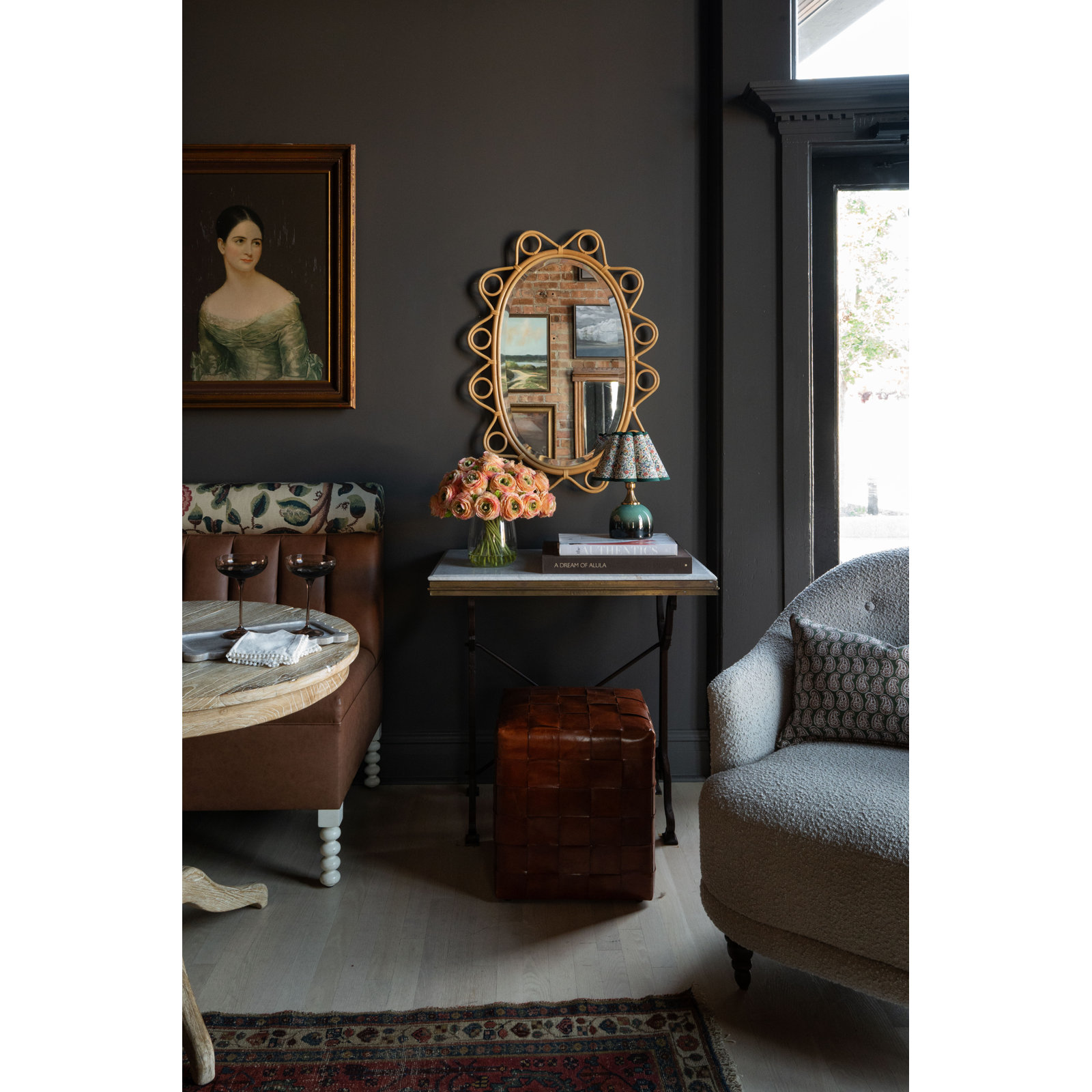 Bamboo / Rattan Scalloped Mirror