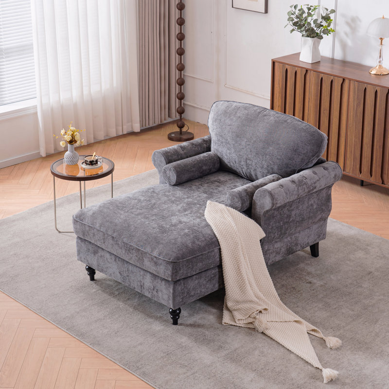 Chaise longue surdimensionnée en chenille 5 couleurs pour l'intérieur - siège large, fauteuil-lit, canapé de lecture