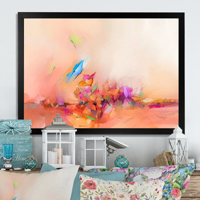 «Colorfull Abstract Spring Flowers V», reproduction sur toile flottante