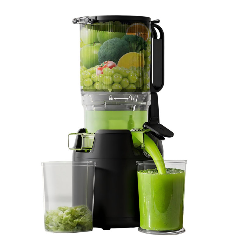 Ecoself 5.3" Wide Chute Cold Press Juicer, 1.7L Large Capacity, High Juice Yield with Total Pulp Control, Easy Clean Slow Juicer Machine