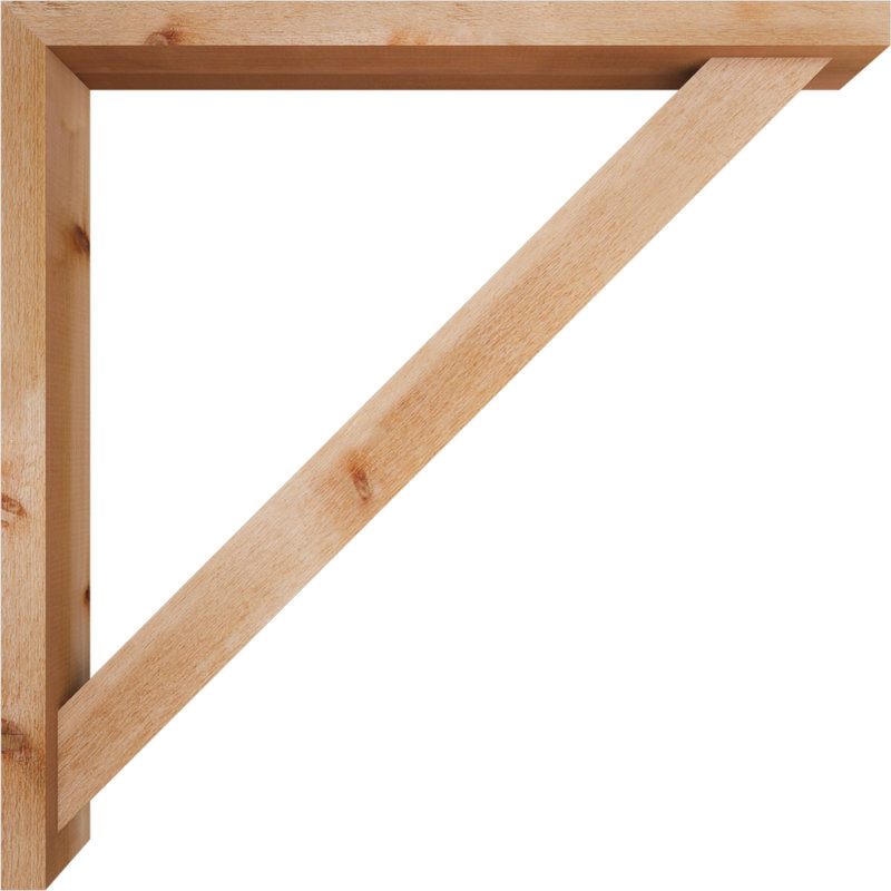 Traditional Block Bracket w/ Offset Brace, 40 x 40, 4"W Western Red Cedar (Rough Sawn)