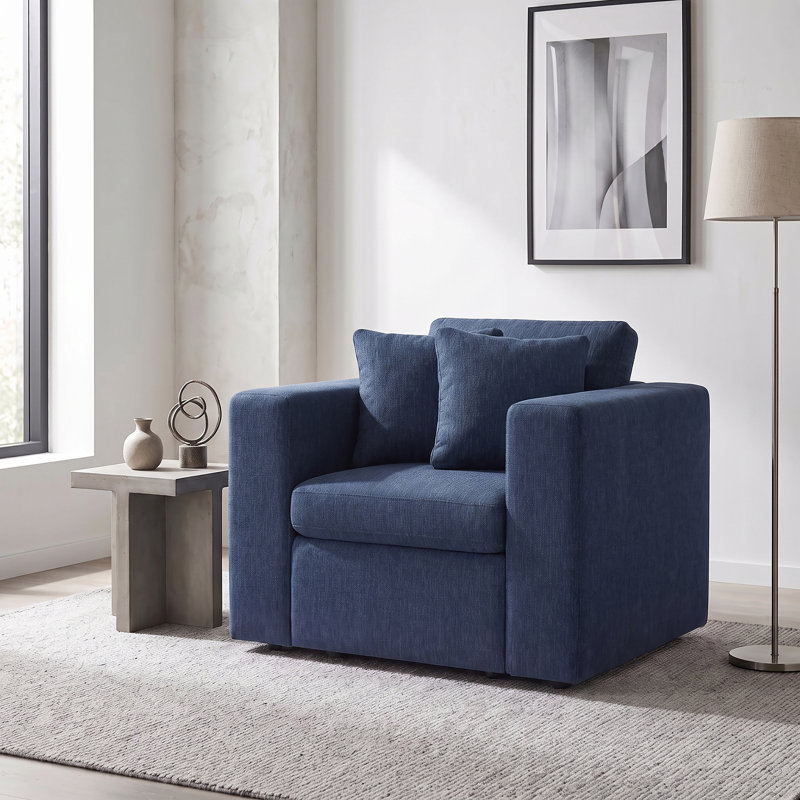 Lockheart 32” Accent Chair Square Arm , Blue